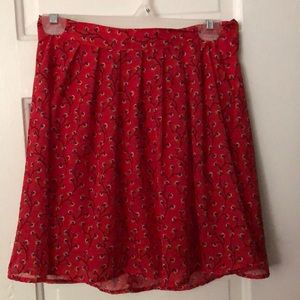 Old Navy red floral mini skirt XS